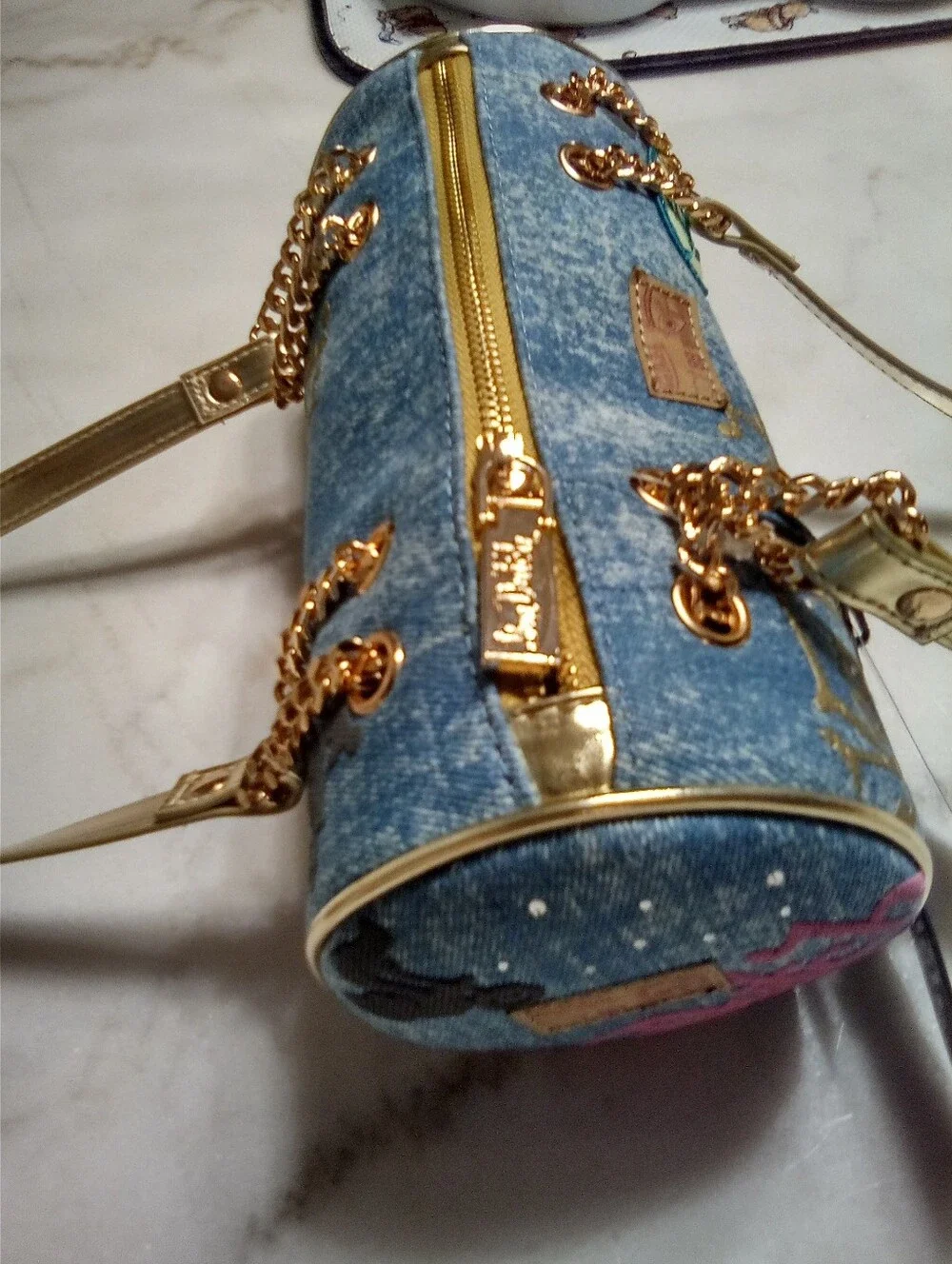 Von Dutch Pretty Blue Tube Satchel